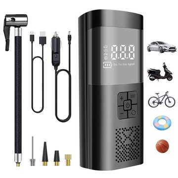 MOCNA KOMPRESOR POMPKA 150PSI DO ROWEROWA SAMOCHOD MOTOCYKLOW USB POWERBANK
