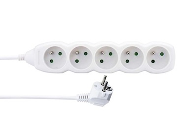 Przedłużacz 5 gniazd 10 metrów P0510 BIAŁY EMOS