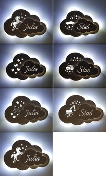 Светодиодный ночник CLOUD ROCKET с 3D именем