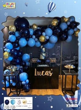GIRLANDA BALONY URODZINOWE GRANATOWE NIEBIESKIE