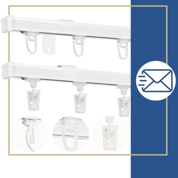 Потолочный карниз, одинарный алюминиевый карниз, 1 направляющая, комплект 300 см STRONG