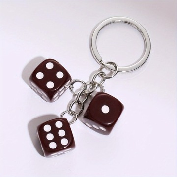 1 Szt. Keychain Z Symulowaną Żywiczną Kostką Do Gry Dla Mężczyzn LLWL