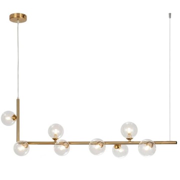 LAMPA GLAMOUR SZKLANE 8 KUL GOLD WISZĄCA ZŁOTA G9
