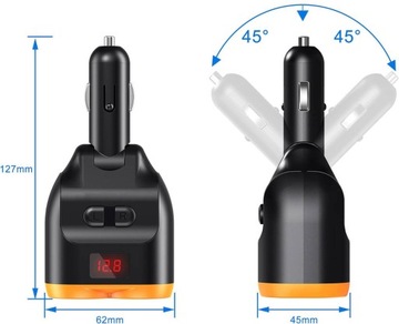 РАСПРЕДЕЛИТЕЛЬ ПРИЖИГАЛКА РАЗДЕЛИТЕЛЬ 12–24 В 2xUSB PD ЗАРЯДНОЕ УСТРОЙСТВО USB-C