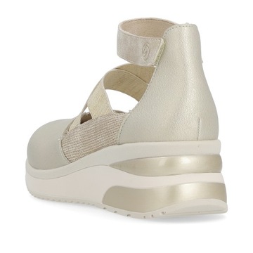 RIEKER - REMONTE sneakersy, buty, sandały skórzane złote D2411