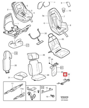 Uchwyt isofix przód Volvo