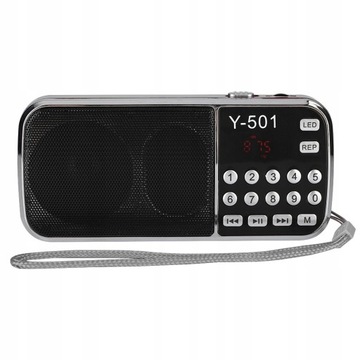 Radio FM z latarką LED stereo cyfrowe radio FM