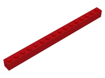 LEGO Klocek - brick 1x16 (2465) czerwony