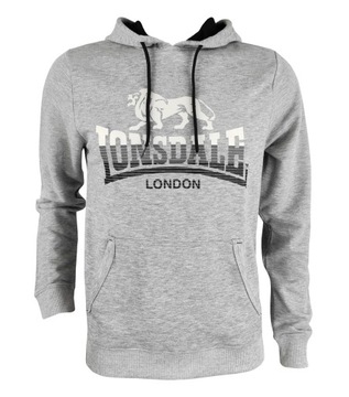 Bluza męska z kapturem nierozpinana SZARA Lonsdale 22019 XL