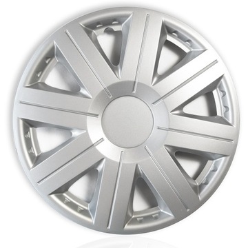 4x Kołpaki uniwersalne Cosmos Silver srebrne 15 cali na koła samochodowe