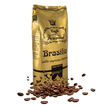 Kawa włoska kawa ziarnista Veronesi Brasilia 1kg orzechy czekolada