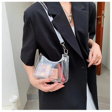 Clear Jelly Shoulder Bag For Women Y2K Small Zipp