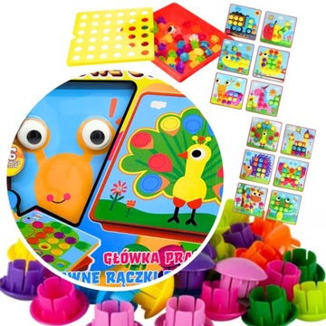 МОЗАИКА КНОПКИ Пазл МОНТЕССОРИ ОБРАЗОВАТЕЛЬНЫЕ КНОПКИ большие разноцветные