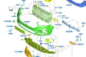 FORD KUGA C520 MK2 PŘEDNÍ NÁRAZNÍK PODVOZEK DEFLEKTOR VZDUCHU NOVÝ ORIGINÁL