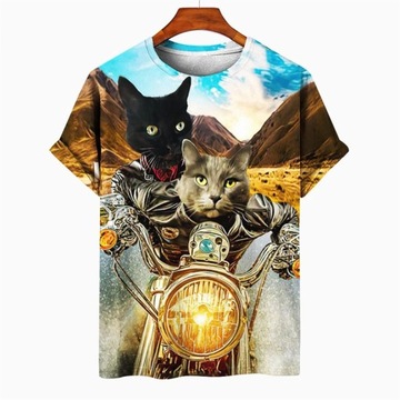 cat funny Pattern T-shirt 3d Printed T Shirt Men W