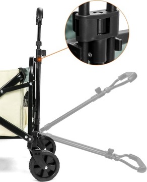 СКЛАДНАЯ ТРАНСПОРТНАЯ РУЧНАЯ ТЕЛЕЖКА ДЛЯ КЕМПИНГА В ЛЕСЕ РЕГУЛИРУЕМАЯ РУЧКА + КАРМАН