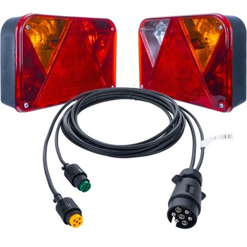 Lampy tylne do przyczepy DOBPLAST + wiązka instalacja 4m 7PIN
