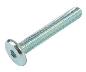 10x wkręt metryczny M8 x 50 mm ocynk biały z łbem walcowym, śruba meblowa