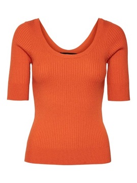 Vero Moda Sweter Estela 10277850 Pomarańczowy Slim Fit