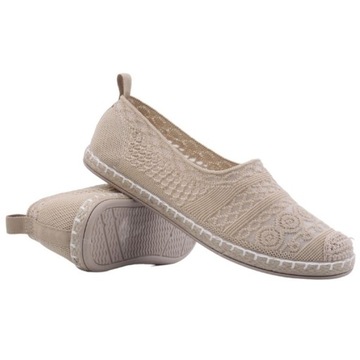 ЭСПАРДИЛЕЛИ БЕЖЕВЫЕ ЖЕНСКИЕ, АЖУРНЫЕ ТЕННИСНЫЕ КРОССОВКИ, ТУФЛИ НА ПЛОСКОЙ ПЛОСКОЙ ПЛОСКОСТИ, УДОБНЫЕ