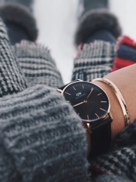 ZEGAREK DAMSKI DANIEL WELLINGTON Classic Black Sheffield Lady Rose Gold DW0