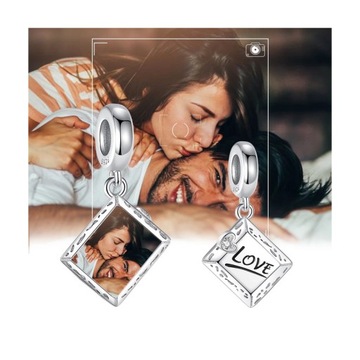 Charms zawieszka ze zdjęciem list miłosny LOVEs925
