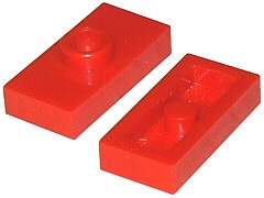 LEGO Płytka - plate mod1x2 (3794a) czerwona 5szt.
