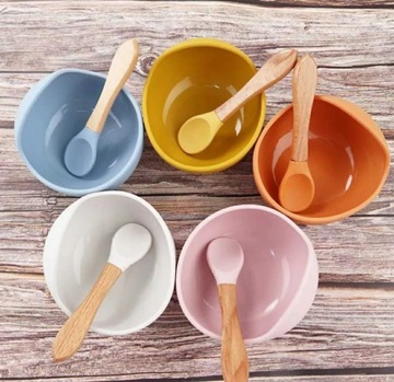 ТАРЕЛКА, ЧАШКА, столовые приборы, СИЛИКОНОВЫЙ ОБЕДЕННЫЙ НАБОР, бежевый