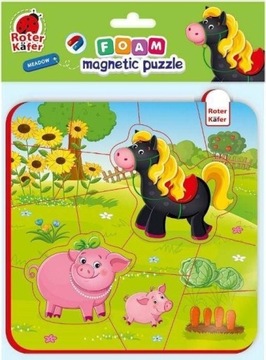 Roter Kafer Piankowe puzzle z magnesem Koń i świnki RK501008