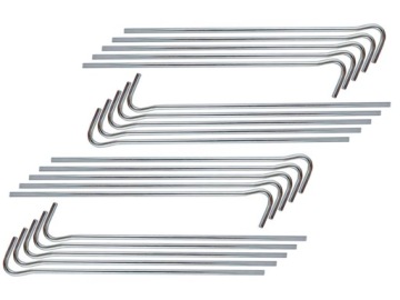 ШПИЛЬКИ ДЛЯ ТЕНТА КРЕПЛЕНИЕ ЯКОРНЫХ ЗВЕЗД СТАЛЬ 18см 20шт КРЮК ШПИЛЬКИ