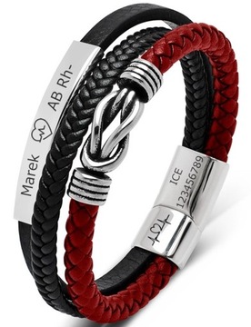 Мужской браслет с ГРАВИРОВАННЫМ узлом бесконечности