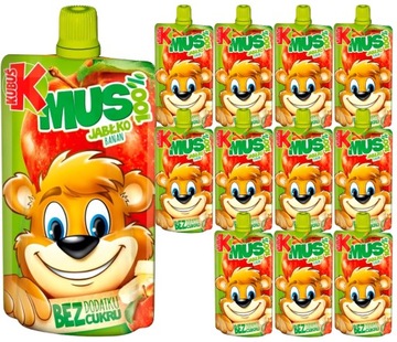 KUBUŚ Mus owocowy Jabłko Banan 12 x 100 g