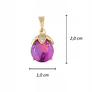 ЗОЛОТОЙ КУЛОН, ФИОЛЕТОВЫЙ КАМЕНЬ ДЛЯ SWAROVSKI 18K