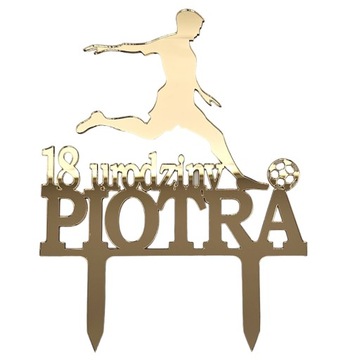 Топпер для торта с ФУТБОЛИСТОМ по имени ИМЯ НОМЕР ФУТБОЛИСТИКА футбол