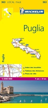 PUGLIA APULIA 363 mapa 1:200 000 MICHELIN 2022