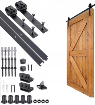 SYSTEM DRZWI PRZESUWNYCH BARN DOOR ZESTAW OKUĆ 2M LOFT RETRO BARNDOOR
