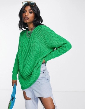 TOPSHOP ZIELONY SWETER OVERSIZE P4I XXJ__M