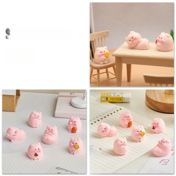 OZDOBY SAMOCHODOWE ŚWINKI DEKORACJA NA BIURKO 6 SZT