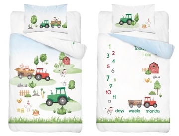 POŚCIEL DO ŁÓŻECZKA 100x135 FARMA TRAKTOR 4294A
