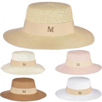 KAPELUSZ SŁOMKOWY LETNI PLAŻOWY MODNY DAMSKI KOBIECY WYGODNY KOLORY 2892