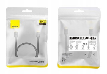 КАБЕЛЬ HDMI-HDMI 2.1 BASEUS 8K 60Гц FULL HD UHD 3D 48ГБ 0,5м 50см