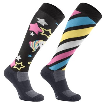 Podkolanówki jeździeckie dla DZIECI- BLACK UNICORN