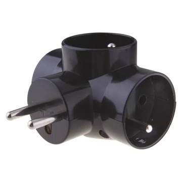 Rozgałęźnik 3X EMOS czarny P0030 230V max 2300W