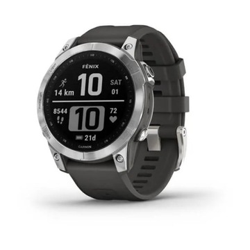 Smartwatch Garmin Fenix 7 srebrny z grafitowym paskiem 010-02540-01
