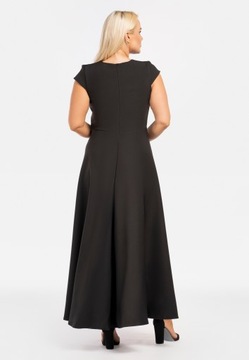 Sukienka długa rozkloszowana LUIZA czarna 54