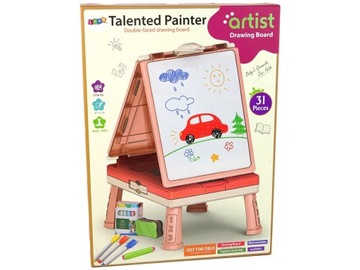 Двухсторонний игровой стол 3в1 в китайском розовом цвете