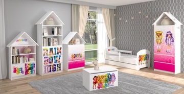 Komplet MEBLI dziecięcych łóżko OSKAR 160X80 ZESTAW 6 el. RAINBOW HIGH