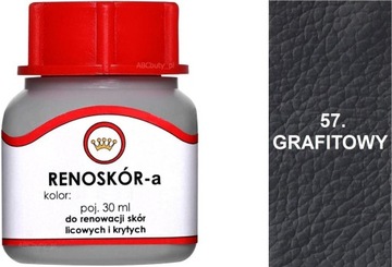 ANTRACYTOWA GRAFITOWA 57 FARBA RENOSKÓR 30 ml WILBRA LAKIER DO SKÓRY G10-01