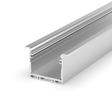 Zestaw profil LED alu głęboki architektoniczny P22-1 anoda 1m+klosz mleczny
