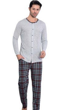 МУЖСКАЯ ПИЖАМА С ДЛИННЫМ РУКАВОМ, ВСЕ НА МОЛНИИ/ХЛОПОК